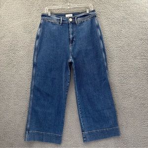 LOFT Curvy High Waist Wide Leg Ankle Jeans Medium Wash Women's Size 8/29 x 25